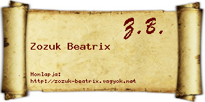 Zozuk Beatrix névjegykártya
